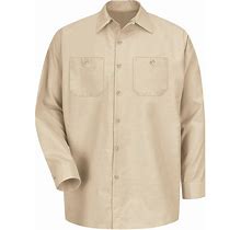 Red Kap Men's SP14 Industrial Work Shirt - Long Sleeve - Light Tan - XL -