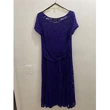 Perceptions York Lace Dress In Royal Blue. Size Xl