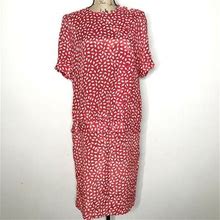 VTG 80S Womens Red Drop Waist Dress Short Sleeve Tabby Of California Size 6 USA