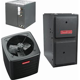 Goodman-3.5 Ton Cooling-120Kbtu/Hr Heating-Air Conditioner+Multi Speed Furnace System-13.8 SEER2-96% AFUE-Upflow