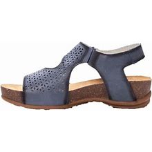 Propet Womens Phoebe Leather Perforated Footbed Sandals