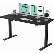 FLEXISPOT Standing Desk 55 X 28 Inches Stand Up Desk Workstation Home Office Computer Height Adjustable Desk (Black Frame + 55" Black Top 2 Packages)