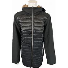 Nuage Women's Quilted Puffer Jacket With Removable Hood Top Black