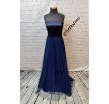 F49 Occasions 5916 Sz 12 Indigo $309 Formal Cocktail Party Dress Gown