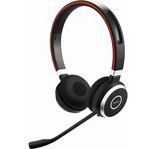 Jabra Evolve 65 UC Stereo Wireless Bluetooth Headset / Music Headphones Includes Link 360 (U.S. Retail Packaging)
