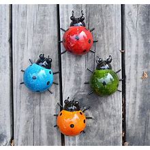 Giftme 5 Metal Garden Wall Art Decorative Set Of 4 Cute Ladybugs