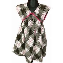 Old Navy Dress Girls 3T Multi Plaid Lined Pullover Cotton Cap Sleeve