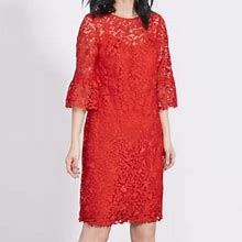 Boden Dresses | Boden Brittany Red Lace Bell Sleeves Dress | Color: Red | Size: 4