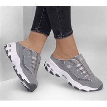 Skechers Women's D'lites - Resilient Shoes | Size 10.0 | Gray/White | Leather/Textile/Synthetic