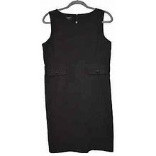 Talbots Petites Black Dress Size Medium Straight Sleeveless Careerwear