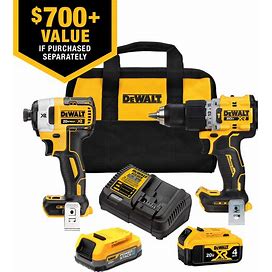 DEWALT 20V MAX XR HD-Impact Kit With 2 Batteries, Charger And Tool Bag | DCK249E1M1