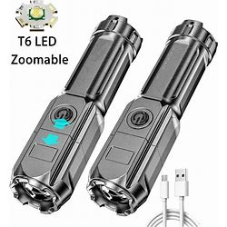 Super Bright Led Tactical Flashlight Zoomable Torch Rechargeable Camping Hiking