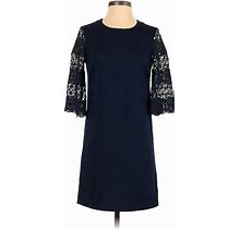 Banana Republic Factory Store Casual Dress - Shift: Blue Print Dresses - Women's Size 0