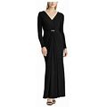 Ralph Lauren Womens Black Rhinestone Evening Dress Black 4