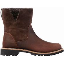 Women's Rugged Cozy Boots, Mid Side-Zip Brown 10 M(B), Suede Leather | L.L.Bean