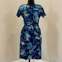 Asos Dresses | Asos Blue Floral Wiggle Dress - Us 0 | Color: Blue | Size: 0