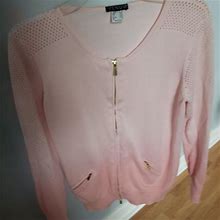 Venus Sweaters | Women's Venus Pink Ombre Zippered Cardigan | Color: Pink/Red | Size: M