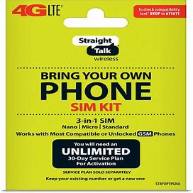 New Straight Talk Bring Your Own Phone (BYOP) 3 Size In 1 SIM Card Kit AT&T Compatible