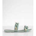 Qupid Gilson Chain Sandal - Green US 5, Women's