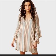 Altar'd State Dresses | Nwot Altard State Tazewell Stripes Mini Dress | Color: Brown/Cream | Size: M