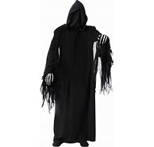New Adult Dark Reaper Costume W/ Hooded Robe | Scary Costume Black Extra Small Fun Costumes