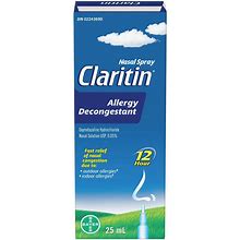 Claritin Allergy Decongestant Nasal Spray, Fast Acting Relief, 25Ml