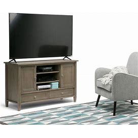 WYNDENHALL Norfolk Transitional TV Media Stand For Tvs Up To 50 Inches - Distressed Grey