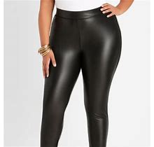 Ashley Stewart Pants & Jumpsuits | [Ashley Stewart] High Waist Faux Leather Legging | Color: Black | Size: 18