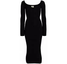 Khaite Women's Beth Rib-Knit Bustier Dress - Black - Size XL