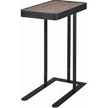 Bowery Hill Industrial Metal Adjustable Side Table In Sand Black
