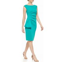 Eliza J Ruffle Sheath Dress - Blue - Casual Dresses Size 12