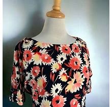 Tommy Hilfiger Ladies Petite Keyhole Midi Short Sleeve Floral Dress NEW 8P