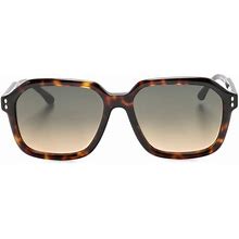 Isabel Marant Eyewear - Tortoiseshell Square-Frame Sunglasses - Women - Acetate - 56 - Brown
