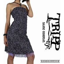 Tripp NYC Vintage Gothic Brocade Corset Tulle Strapless Dress - Vintage & Collectibles | Color: Purple