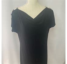 J.B.S. Dresses | Jbs Black Short Sleeve Rhinestone Accent Dress | Color: Black/Silver | Size: 6