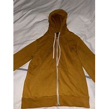 Forever 21 Terry Cloth Yellow Mustard Zip Up Hoodie