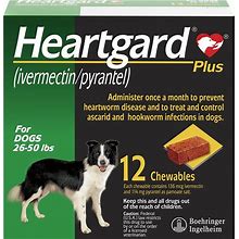 Heartgard Plus 26-50 Lbs Dogs, 12 Month, Chewable Tablets
