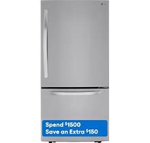 LG 25.5-Cu Ft Bottom-Freezer Refrigerator With Ice Maker (Fingerprint Resistant) ENERGY STAR | LRDCS2603S