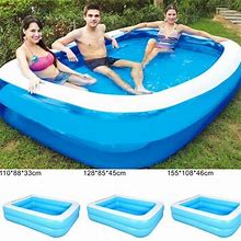 Cheers.US Inflatable Swimming Pool Summer Family Inflatable Pool Blow Up Kiddie Pool With Pump For Backyard Outdoor For Family Kids Children Adult Pla