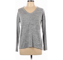 Workshop Republic Clothing Long Sleeve Top Gray Marled V Neck Tops - Women's Size Small