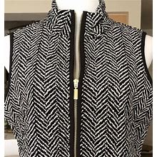 Charter Club Women's Fleece Vest Size M Quilted Herringbone Outerwear
