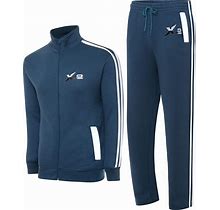 SKYLINEWEARS Men's Activewear Full Zip Warm Tracksuit Sports Set Casual Sweat Suit 2 Piece Set