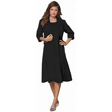 Roaman's Women's Plus Size Fit-And-Flare Jacket Dress Suit
