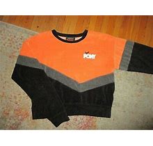 Forever 21 Retro 80S Pony Crop Top Sweatshirt Velour Terry Cloth Crew