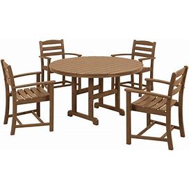 POLYWOOD La Casa Cafe 5-Piece Teak Dining Set With 4 Arm Chairs