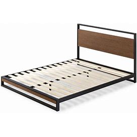 Suzanne 53.5 in. W Chestnut Brown Full Bamboo And Metal Frame Platform Bed