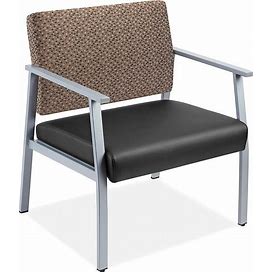 Downtown Guest Chair - Oversized, Black/Brown - ULINE - H-9132BL/BR