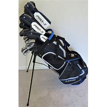 Mens Complete Golf Set - Custom Made Clubs For Tall Men 6'0"- 6'6" Tall Forged Ti Driver, 3 Wood, 3, 4, 5 Hybrids, Irons, Sand Wedge Putter, Stand