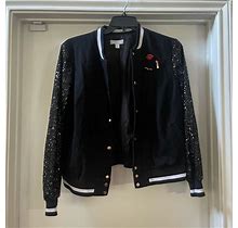 Jcpenney Jackets & Coats | Boutique+ Sequin Bomber Jacket | Color: Black | Size: 1X