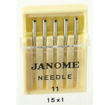 Janome Sewing Machine Universal Needle Size 11 in 5 Needles Per Pack